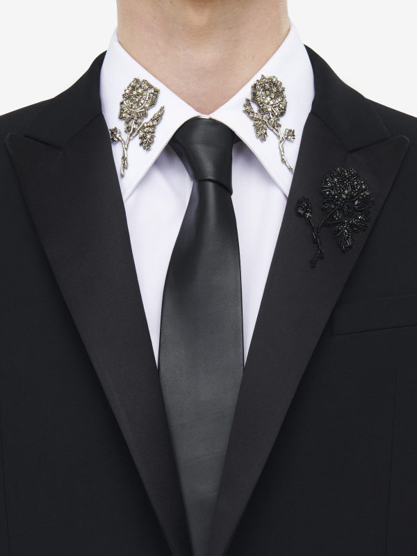 ALEXANDER MCQUEEN - McQueen Logo Leather Tie - Item 8374794C52E1000